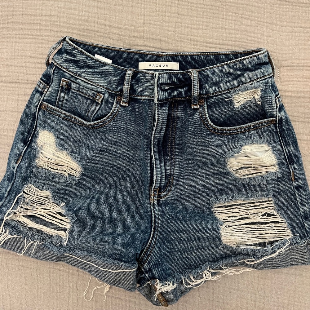 Size 24 denim mom shorts Pacsun